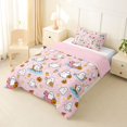 thumbnail image 2 of Feelyou Kawaii Ghost Twin Comforter Sets, Happy Halloween Pumpkin Bedding Set, Pink Orange, Pink Reversible, 2-Piece, 1 Comforter and 2 Pillowcases, 2 of 7