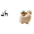thumbnail image 1 of Estatua de reno, figura de ciervo de resina, mini estatua de animal, adorno de regalo coleccionable con material resistente al desgaste, adecuado para, 1 of 8