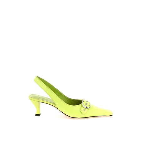 

By Far Croco-Embossed Slingback Pumps
