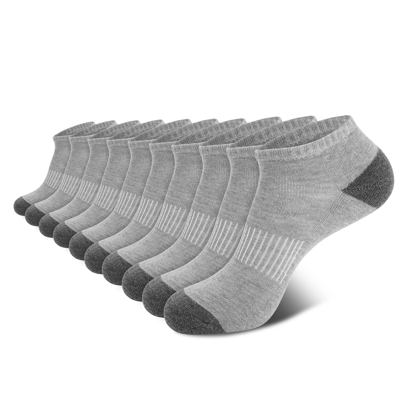 COOPLUS Mens Socks 10 Pairs Ankle Low Cut Socks for Men Breathable ...
