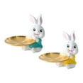 thumbnail image 1 of Abbracc 2Pcs Rabbit Storage Tray Statue Ornament Sculpture For Living Room Green and Yellow, 1 of 9