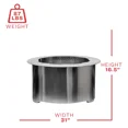 thumbnail image 4 of US Stove USSLP31 31-in Smokeless Wood-Burning Fire pit, 4 of 14