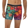 thumbnail image 2 of Cauagu Butterfly Flower Cascade Print Men's Boxer Briefs, Funny & Cute Underwear Elastic Waistband Briefs Ideal Gift for Men,1-Pack, 2 of 7