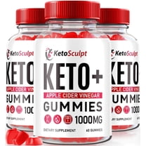 (3 Pack) Keto Sculpt ACV Gummies, KetoSculpt Keto ACV Gummies, All Natural Apple Cider Vinegar, Official KetoSculpt Keto ACV Supplement Reviews (180 Gummies)