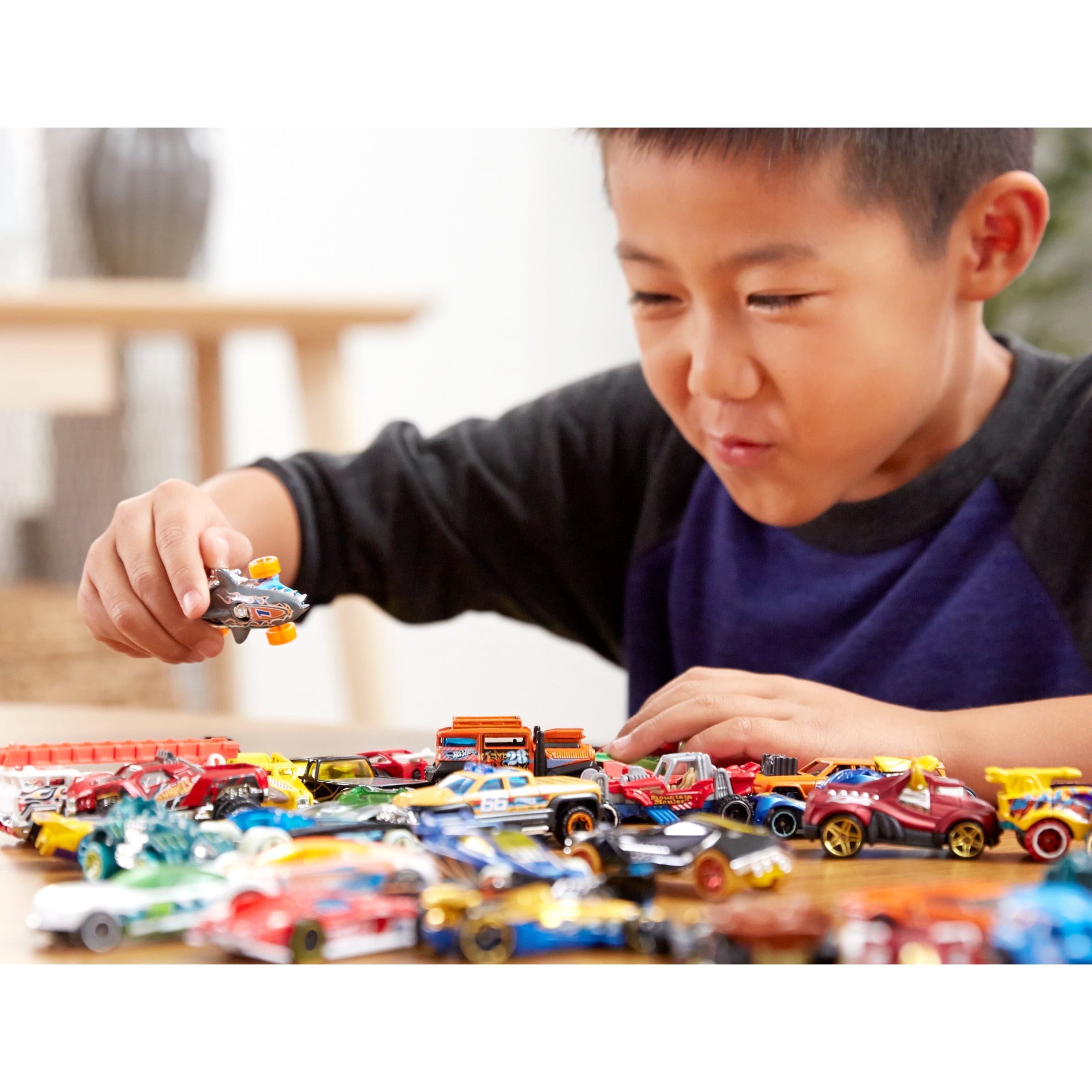 Hot Wheels 40 Pack, Set of 40 1:64 Scale Toy Race Cars, Rescue Vehicles or Trucks (Styles May Vary)