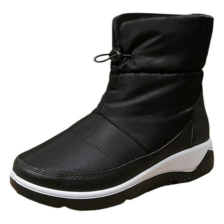

Rrunsv Men s and Women s Classic Lined Puff Boot | Winter Boots Casual soft keep warm fashion boots snow boots combat boots Hiking Boots Black 7