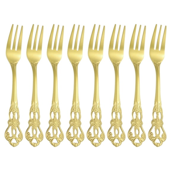 Uxcell 8 Pcs Salad Forks, 5.1 Inches Stainless Steel Dessert Forks, Mirror Polished, Dishwasher Safe, Tiny Forks for Small Desserts, Cocktails, Silver