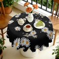 thumbnail image 4 of Round Tablecloth 60 Inch Floral Table Cover Daisy Print Wrinkle Free for Dining Kitchen, 4 of 5