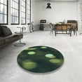 thumbnail image 4 of Ahgly Company Machine Washable Indoor Round Transitional Midnight Gray Area Rugs, 8' Round, 4 of 7
