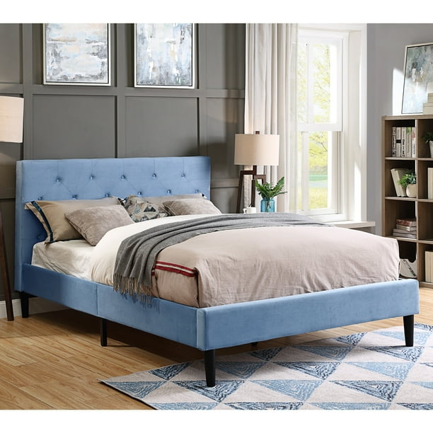 Furniture of America Tash Contemporary Queen Flannelette Platform Bed