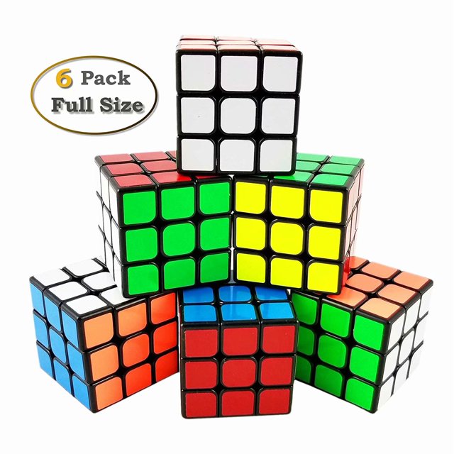 Paquete de 6 cubos mágicos de velocidad 3x3x3, cubo de rompecabezas de fácil giro y juego suave, juguetes educativos a granel de 56mm para niños y adultos oso de fresa Electrónica