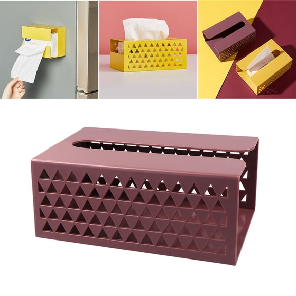 SWETRACE Creative Tissue Box Tissue Dispenser Box Wall-Mounted Plastic 1Pc Brown