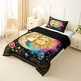 thumbnail image 2 of Homewish Boho Sun Moon Twin Comforter Sets,Pink Purple Teal Gradient Galaxy Bedding Set,Black Reversible,2 Pieces,1 Comforter and 1 Pillowcase, 2 of 7