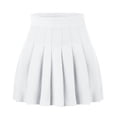 thumbnail image 5 of Tfken Summer Skirts For Women Solid Color High Waist Mini Pleated Skirts Trendy Daily Wear Female Leisure Clothes White, 5 of 5