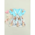 thumbnail image 4 of Faithtur T-shirt à Manches Courtes Col Rond Imprimé Floral pour Enfants + Jupe à Bretelles, 4 of 8