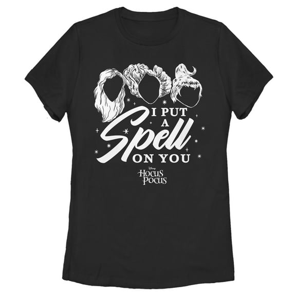 Women's Hocus Pocus Put Spell on You Silhouette Graphic Tee Black 2X Large