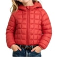 thumbnail image 2 of Children Padded Jackets for Girls Dqueduo Girls' Hooded Puffer Full Zip Quilted Warm Outerwear Casual Winter Coat Jacket, 2 of 8