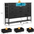 thumbnail image 2 of Armario de cinco Cajones para Organizar el Dormitorio, con Enchufes Eléctricos con Indicadores LED y Puertos USB, Adecuado para Dormitorios, Salones y Oficinas, 120 x 30 x 100 cm (Negro), 2 of 7