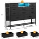 thumbnail image 2 of Armario de cinco Cajones para Organizar el Dormitorio, con Enchufes Eléctricos con Indicadores LED y Puertos USB, Adecuado para Dormitorios, Salones y Oficinas, 120 x 30 x 100 cm (Negro), 2 of 7