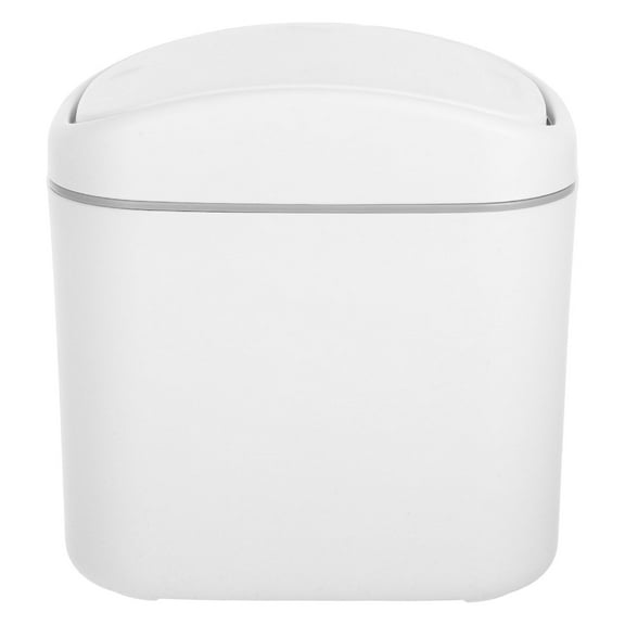 Parvistic Small Trash Can With Lid Plastic Waste Basket Office Trash Can Desktop Garbage Can