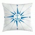 thumbnail image 1 of Compass Throw Pillow Cushion Cover, Royal Blue Windrose with an Anchor in the Middle Discovery on the Sea Sailing on, Decorative Square Accent Pillow Case, 20 X 20 Inches, Royal Blue, by Ambesonne, 1 of 2
