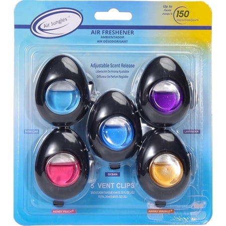 Air Jungles Car Air Freshener Vent Clip Pack - Long-Lasting Odor Neutralizer with Fresh Scent, Up to 150 Days
