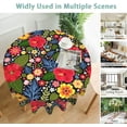 thumbnail image 5 of Round Tablecloth 60 inch,Colorful Vintage Flowers Circle Table Cloth Polyester Waterproof Stain Wrinkle Free Table Cover for Home Kitchen Dining Party Pinic Patio Outdoor Decor, 5 of 6