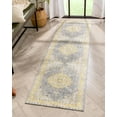 thumbnail image 4 of Well Woven Areva Machine Washable Yellow Vintage Oriental Medallion Flat Pile Runner Rug 3x10 (2'6" x 9'10" Runner), 4 of 9