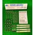 thumbnail image 3 of Metal Ground Anchor Kit - 4pcs Auger-Style 12 3/4" ea. All Hardware Included. Easy Assembly, Strong and Durable. for Backyard Swing Sets, Trampolines, Yard Furniture, by a USA Company, 3 of 4