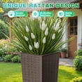 thumbnail image 7 of Vineego 24" Tall Planters for Outdoor Plants Set of 2, Woven-Textured Outdoor Plant Pots with Trays for Patio, Front Porch, 7 of 7