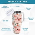 thumbnail image 4 of Cartoon Pig with Flower Tumbler with Handle and Straw Lid 40 oz Insulated Vacuum Water Bottle Stainless Steel Travel Cup, 4 of 9
