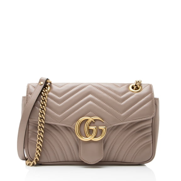 Pre-Owned Gucci Matelasse Leather GG Marmont Medium Flap Bag