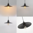 thumbnail image 3 of FSLiving Plug-in Pendant Light with 15ft Cord, E26 Matte Black Base with Industrail Black Metal Shade 11.8" Hanging Dimmable Lamp for Kitchen Sink Dining Table,Bulb Sold Separately - 1 Light, 3 of 9