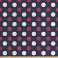 thumbnail image 1 of Abstract Fabric by the Yard, Retro Large Circles with Inner Stripes Round Spots, Decorative Upholstery Fabric for Sofas and Home Accents, Dark Coral Night Blue by Ambesonne, 1 of 4