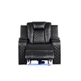 thumbnail image 6 of Benz LED & Power Recliner Chair Made With Faux Leather in Black, 6 of 11