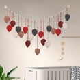 thumbnail image 6 of Esquirla Leaves Woven Tapestry Bohemian Macrame Wall Hanging for Bedroom Nursery Room Red, 6 of 8