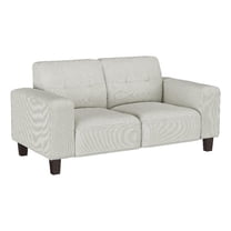 Dero Loveseat- 58 Inch- Light Gray Faux Corduroy- Modern Track Arms