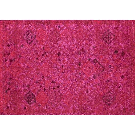 Ahgly Company Indoor Rectangle Abstract Pink Modern Area Rugs, 2' x 4'