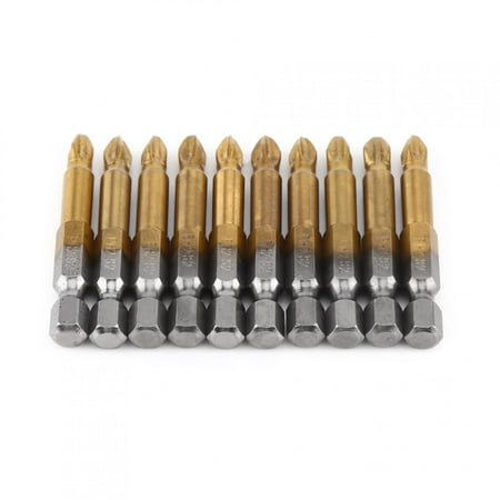 

10pcs PH2 Cross Head Screwdriver Bits Set Anti skid 1/4 Inch Hex Shank 50mm
