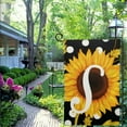 thumbnail image 4 of PHYHOO Summer Sunflower Garden Flag Double Sided Burlap, Small Welcome Initial Letter C Family Last Name Yard House Flag Outdoor Polka Dots Decoration White, 4 of 6