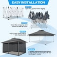 thumbnail image 5 of HOTEEL 10x15ft Pop-Up Gazebo Outdoor Canopy Tent with Adjustable Height, UV 50+ Sun Protection & Removable Mosquito Net - Waterproof Instant Shelter, Gray, 5 of 11