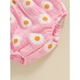 thumbnail image 7 of Mevireiy Baby Girls Daisy Bubble Romper Short Sleeve Onesie Bodysuit Summer Outfits,Pink,0-3 Months, 7 of 7