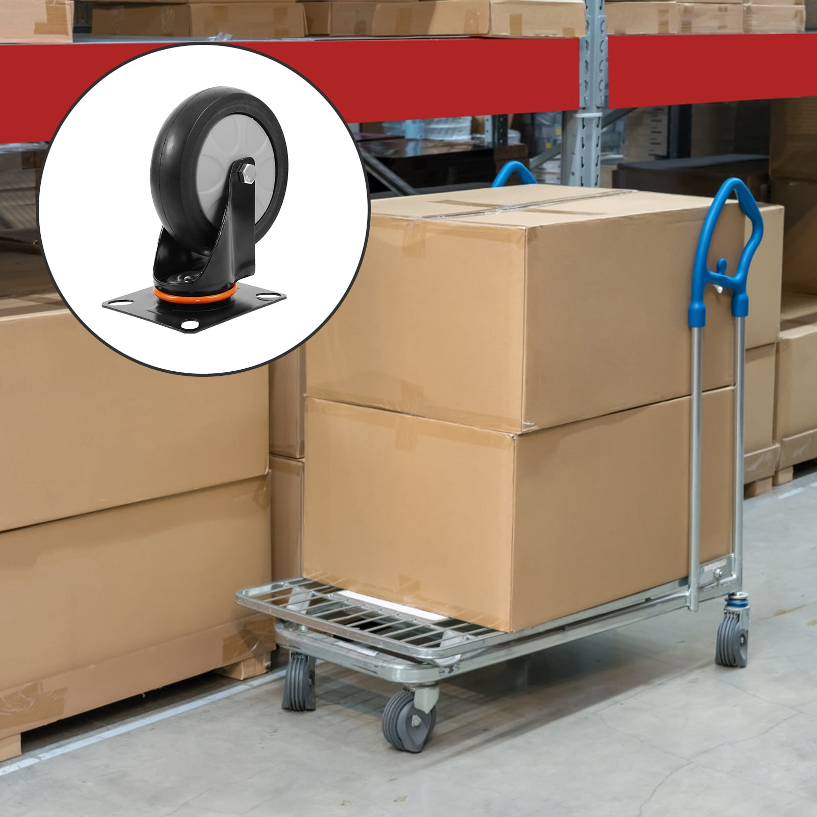 WHAMVOX Silent Universal Wheel Heavy Duty Caster Wheel Rubber Wheel Industrial Use