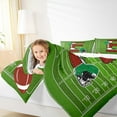 thumbnail image 4 of Homewish Cartoon Monogrammed E Bedding Comforter Set, Green Brown Football Rugby Twin Comforter Sets, Teens Kids Boys Girls Reversible Bedding Set, Breathable Home Decor, 2pcs, 4 of 8