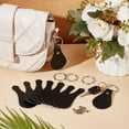 thumbnail image 5 of 1 Set 12 Sets Genuine Leather Keychain Kit Black Blanks Leather Keychain Leather Keychain Making Kits Leather Key Fobs Blanks with Keyrings Leather Key Fob Kit for Engraving Craft Keychain Making, 5 of 8