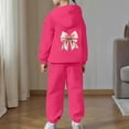 thumbnail image 4 of SGMVNU 2 Piece Sets for Boys Girls Outfits Size 10 Long Sleeve Hoodie and Baggy Joggers Casual Outfit Set Lounge Set, for 6-7 Years, Hot Pink, 4 of 7