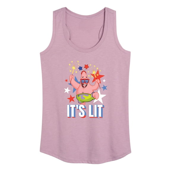 SpongeBob SquarePants - Lit Fireworks Patrick - Women's Racerback Tank Top