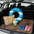 thumbnail image 2 of COEQINE Universal Cargo Liner for Cars SUVs, Scratch-proof Trunk Protection Cute Back Cargo Mat Vehicle Interior Accessories, 29 x 39 Inches, Brown Leopard Print, 2 of 7