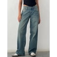 thumbnail image 2 of Pantalones vaqueros de pierna ancha para mujer, Vaqueros holgados de cintura baja y pierna ancha, ropa de calle informal Vintage para novio, Y2K, 2 of 5