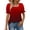 Red, variant on Fesfesfes Women's Fashion Tee Casual Square Neck Puff Short Sleeves with Elastic Cuffs Blouse Gradient Color Summer Trendy Outdoor T-shirt (Red,S)
